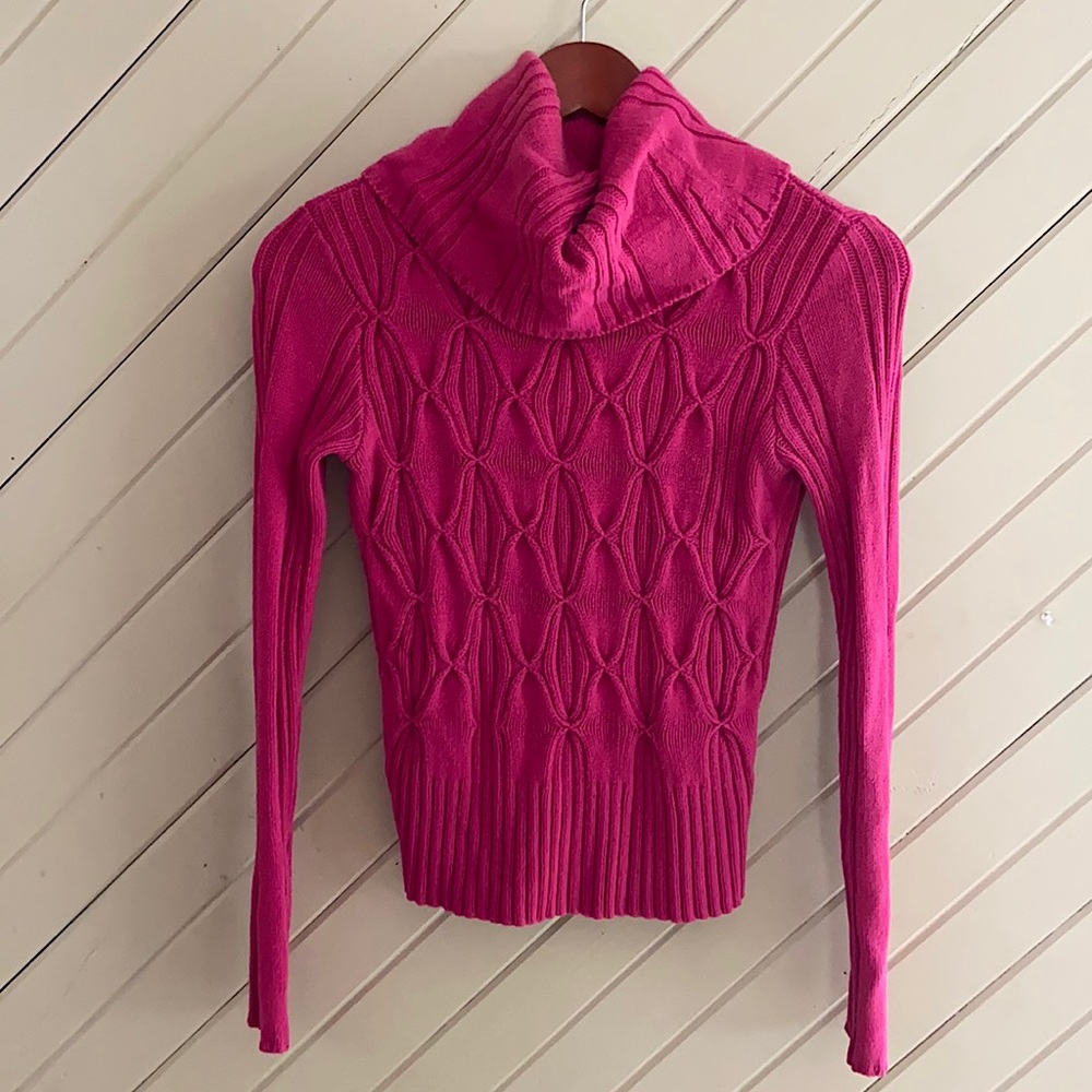 Fuchsia turtleneck